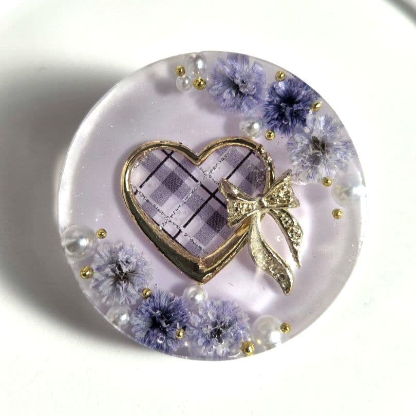 キラ　レジンヘアゴム　ヘアアクセサリー　　丸　約３.5cm