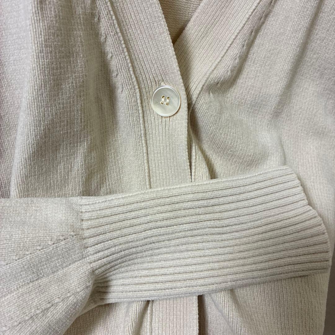 サロンアダムエロペ　Vネックカーディガン　クリーミーコットン