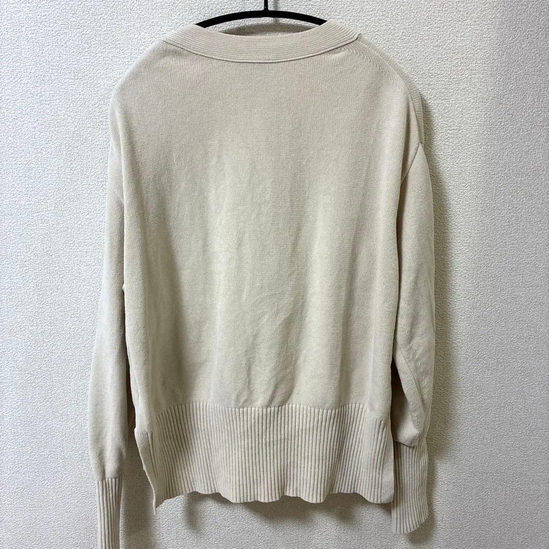 サロンアダムエロペ　Vネックカーディガン　クリーミーコットン