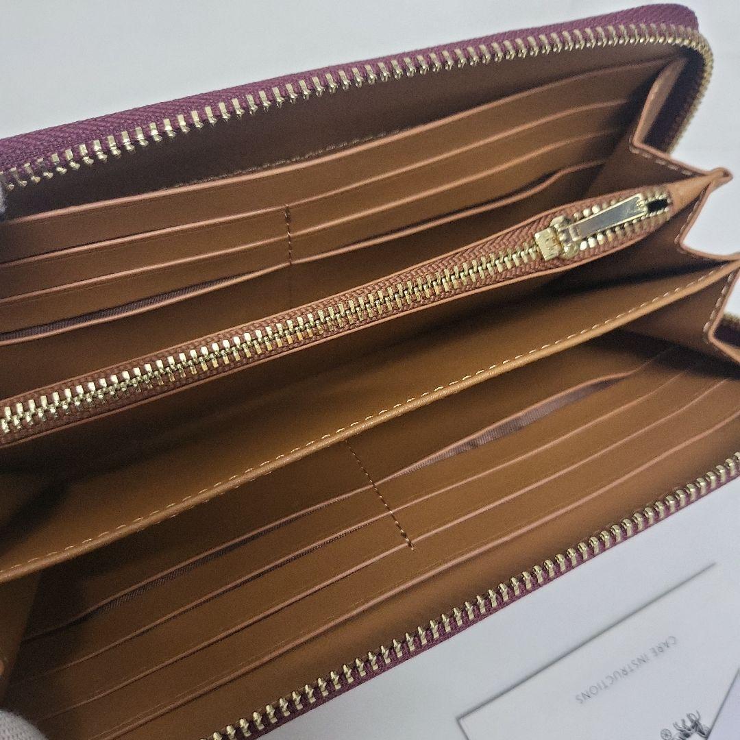ハ*キ様 新品 COACH コーチ 長財布 シグネチャー ストラップ付き ボルド