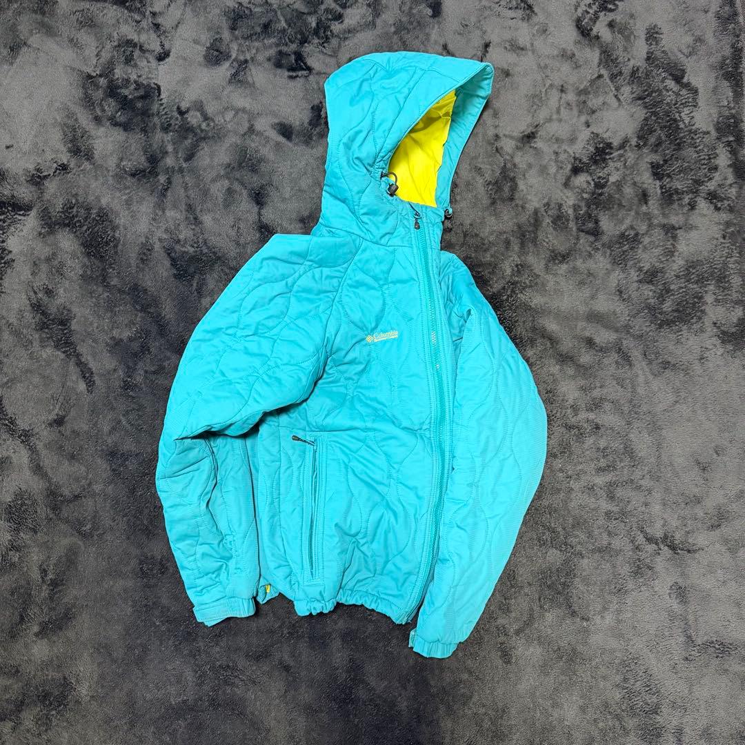 Columbia hooded puffer jacket テック　ターコイズ