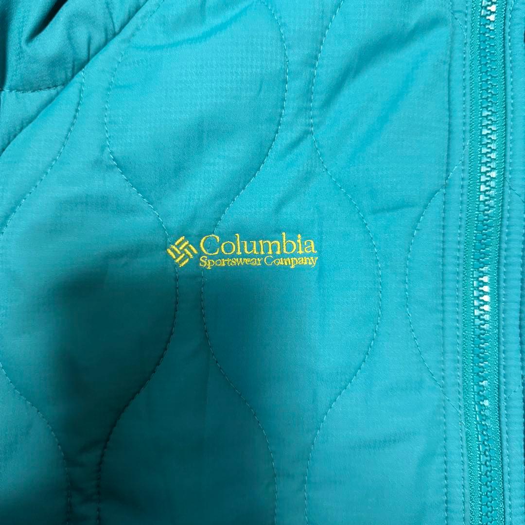 Columbia hooded puffer jacket テック　ターコイズ