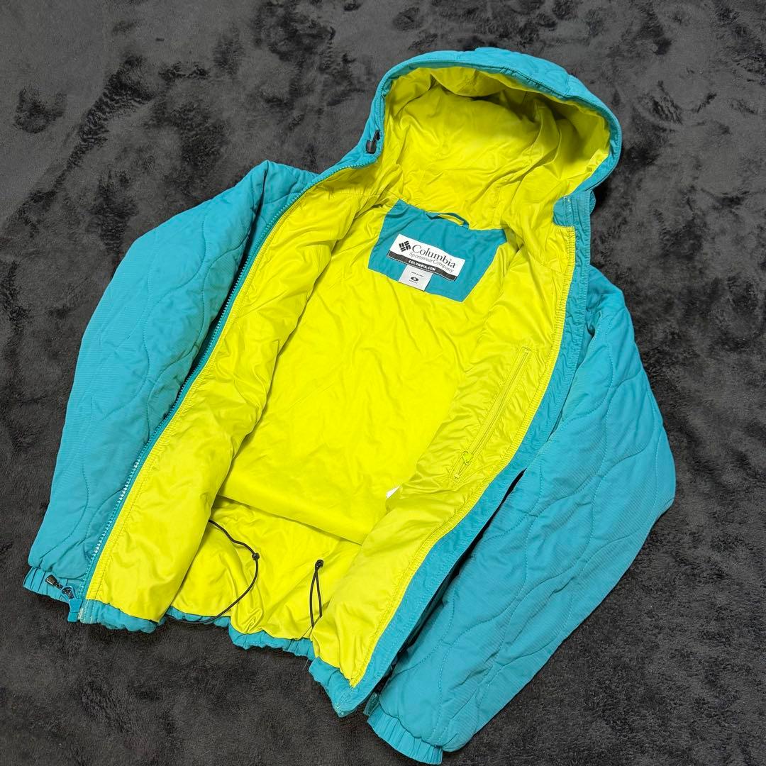 Columbia hooded puffer jacket テック　ターコイズ