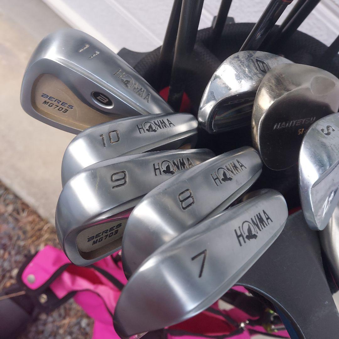フ*。様 ホンマほか倉庫整理ゴルフクラブセット保管品バッグ付