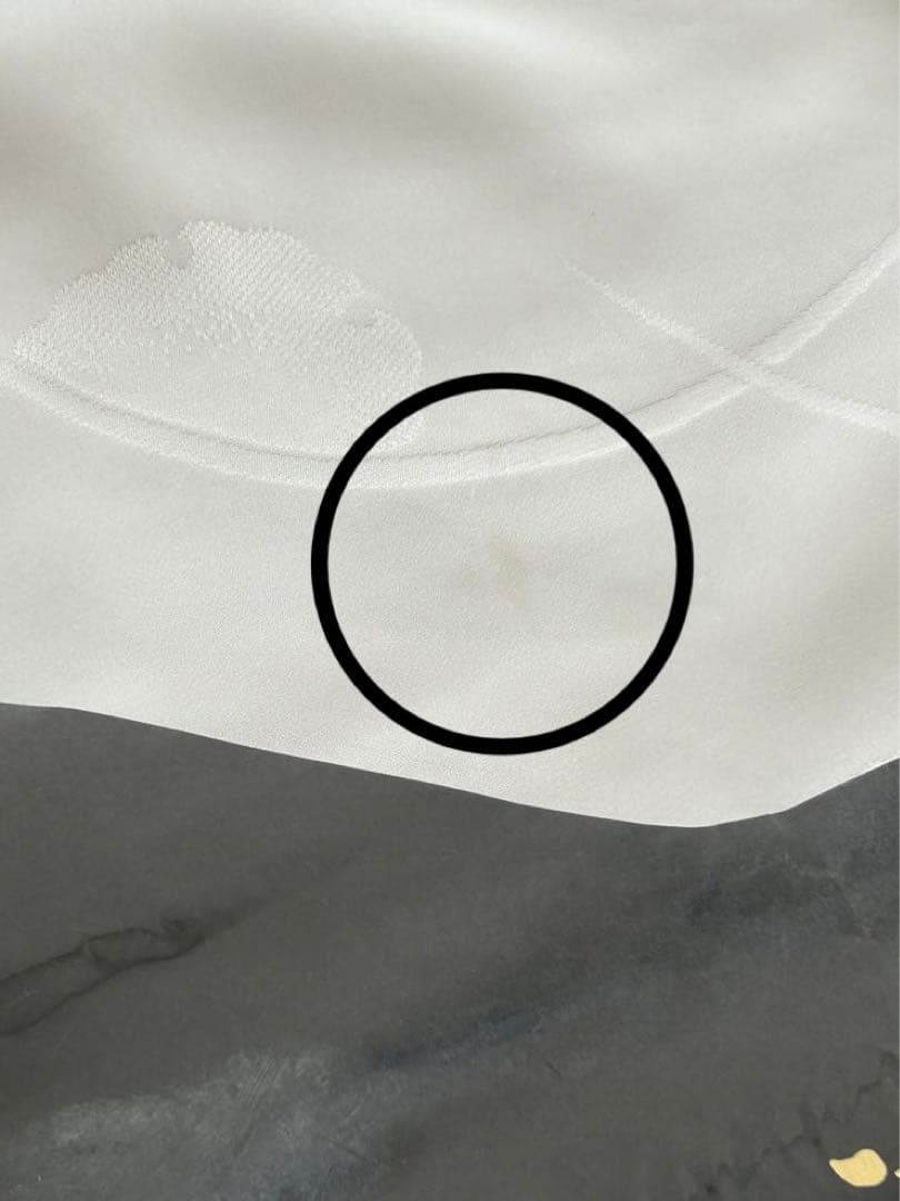 まるみい　長襦袢　白地　反物　芝草に雪輪　01