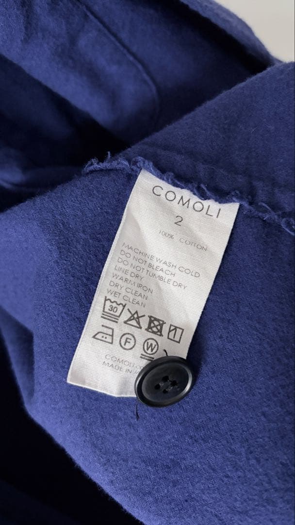 値下げ不可25AW comoliコットンネルジャケットロイヤルブルーsize2