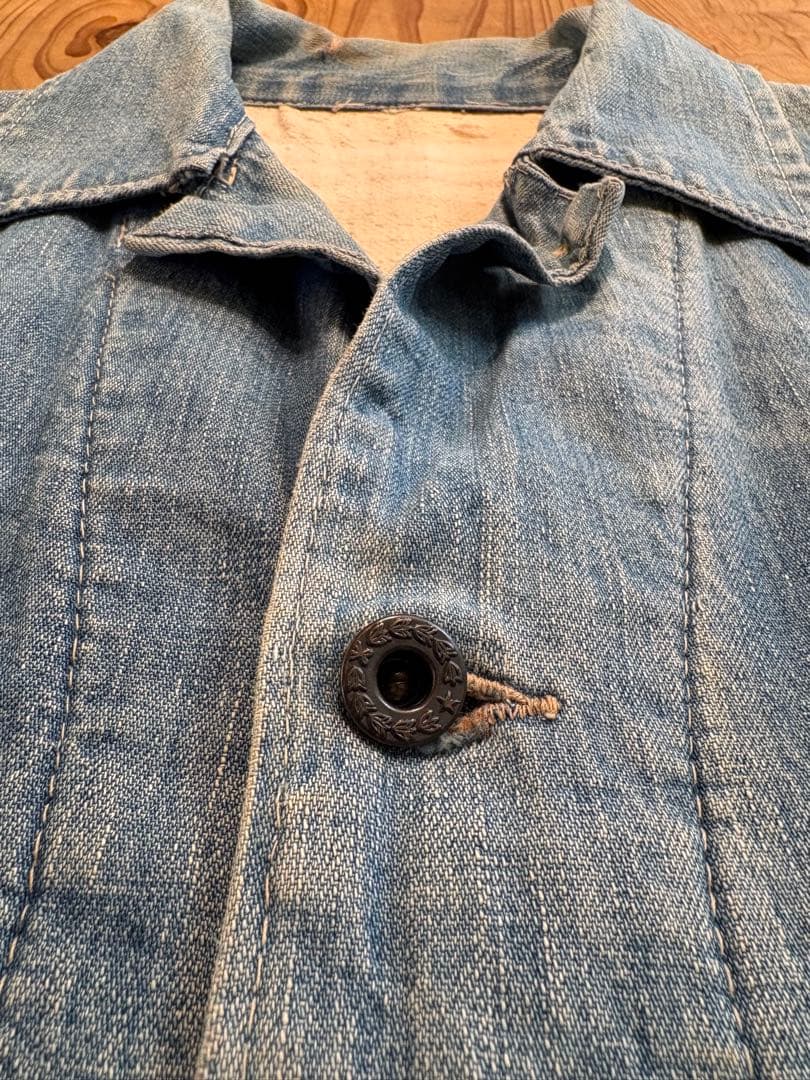 50s ビンテージ カバーオール ブランケットデニム　月桂樹ボタン