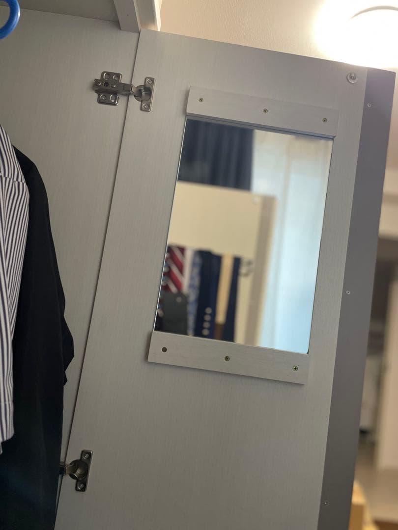 ワードロープ　ニトリ　ホワイト収納タンス ハンガーラック付き