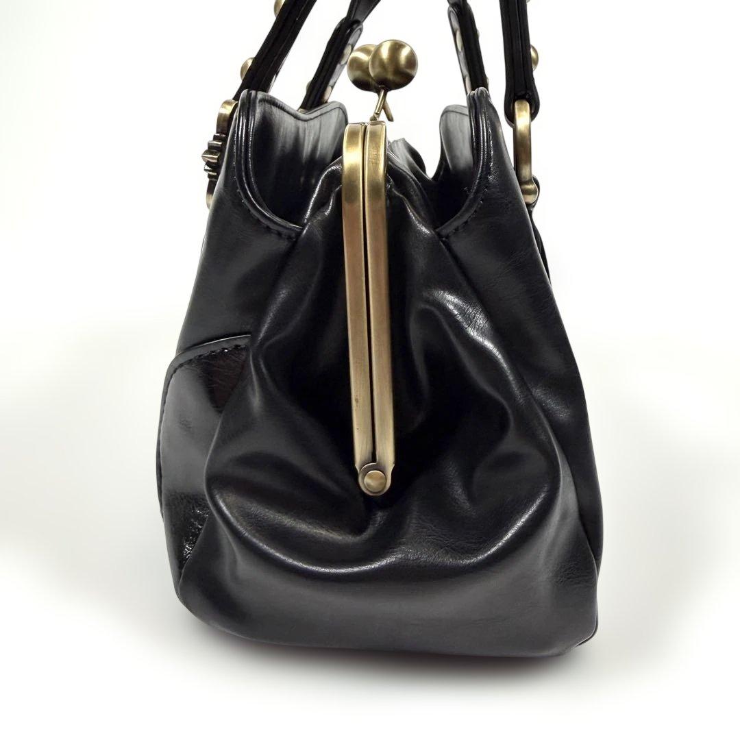 【未使用に近い】アナスイ　ハンドバッグ 2way がま口　ディディオン　黒