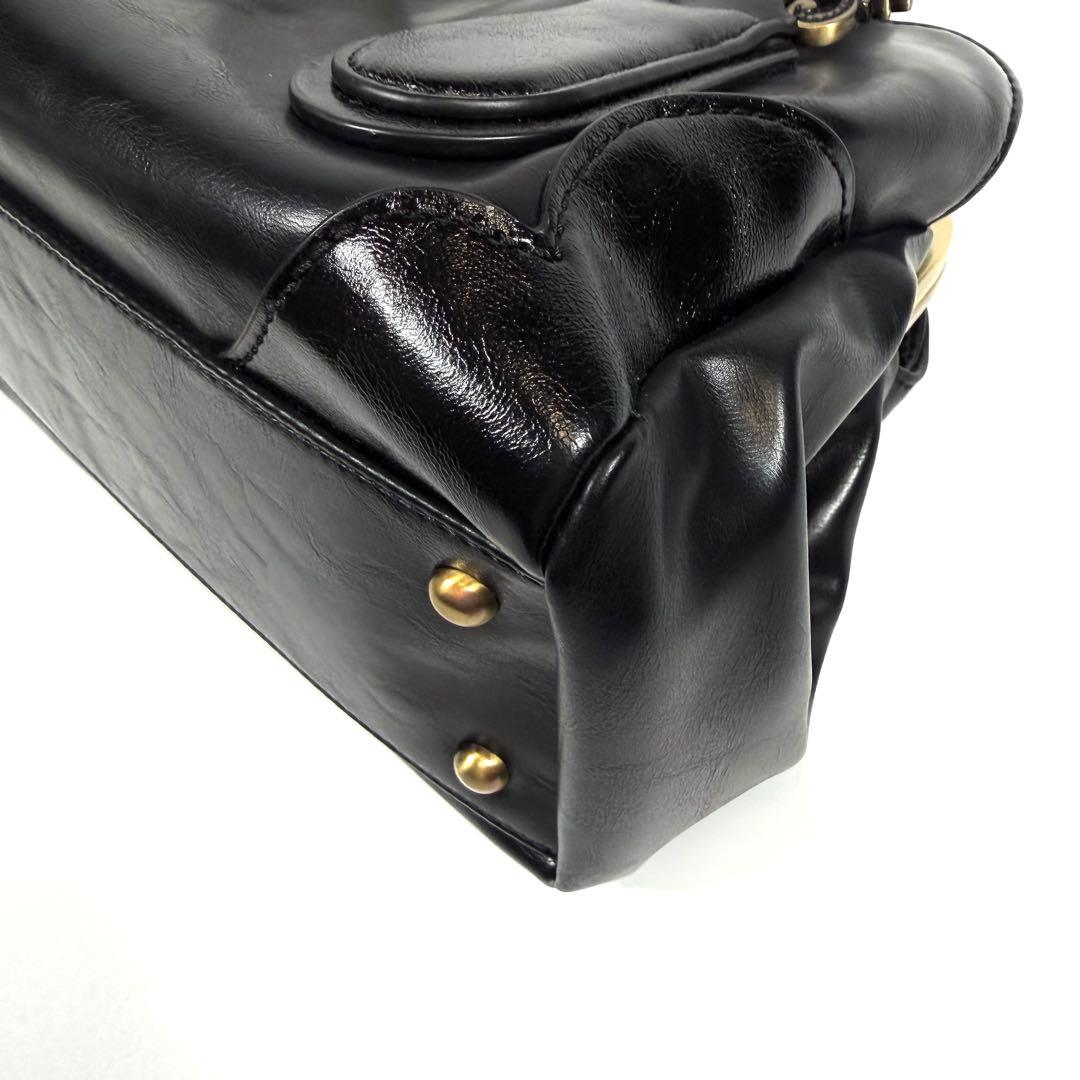 【未使用に近い】アナスイ　ハンドバッグ 2way がま口　ディディオン　黒