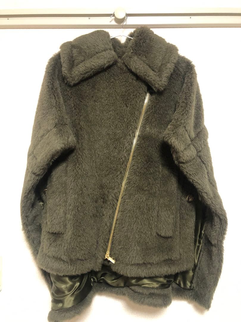 Maxmara テディベア ポンチョ・ケープコート カーキ