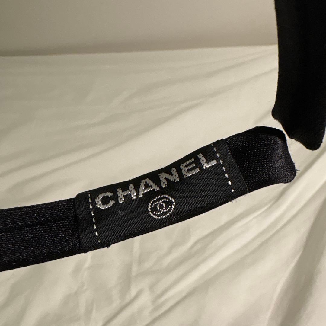CHANEL シャネル　ブラックリボンヘアバンド　カチューシャ