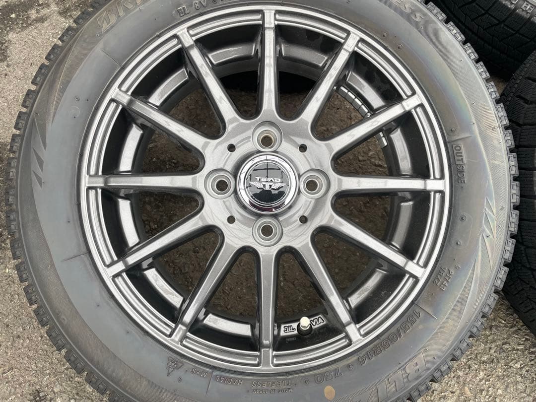 中古スタッドレスセット！TEAD×BS ブリザック VRX 155/65R14付