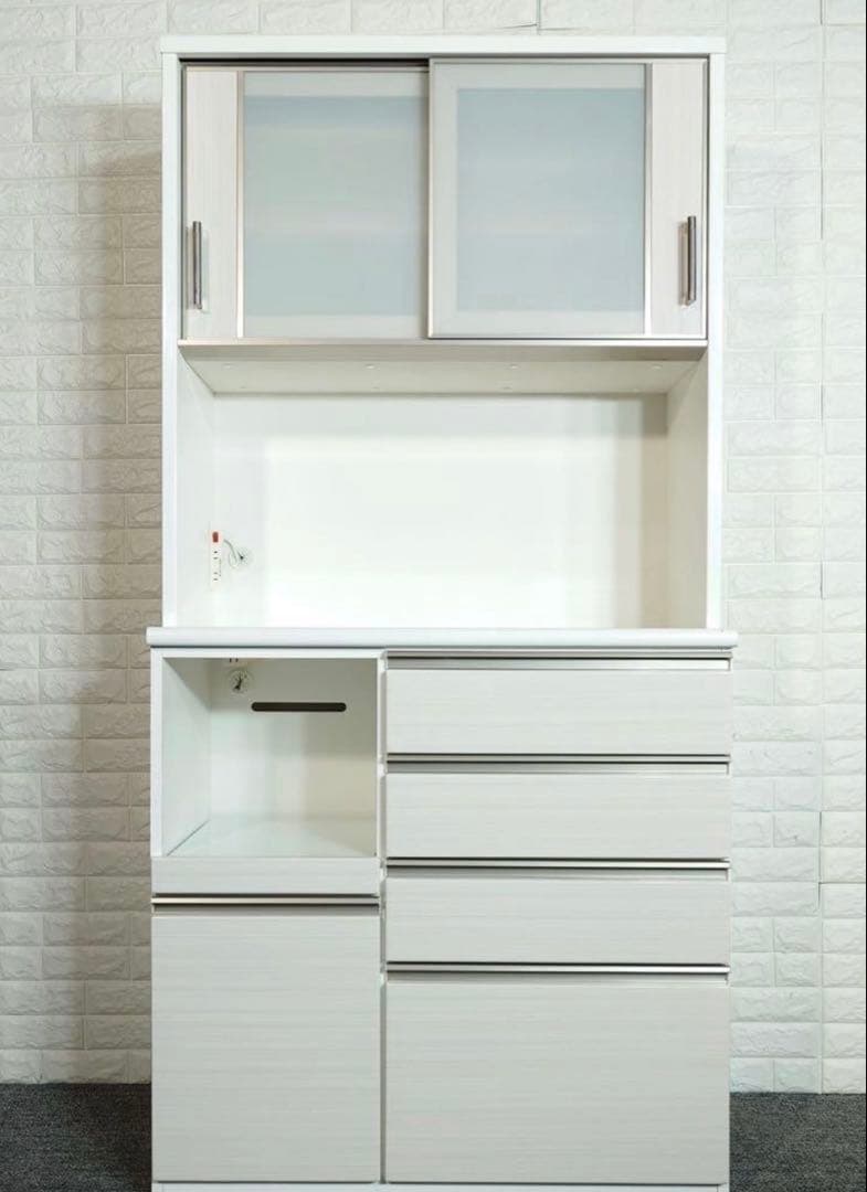 ニトリ キッチンボード 食器棚　Nポスティア100KB WH（幅100cm）