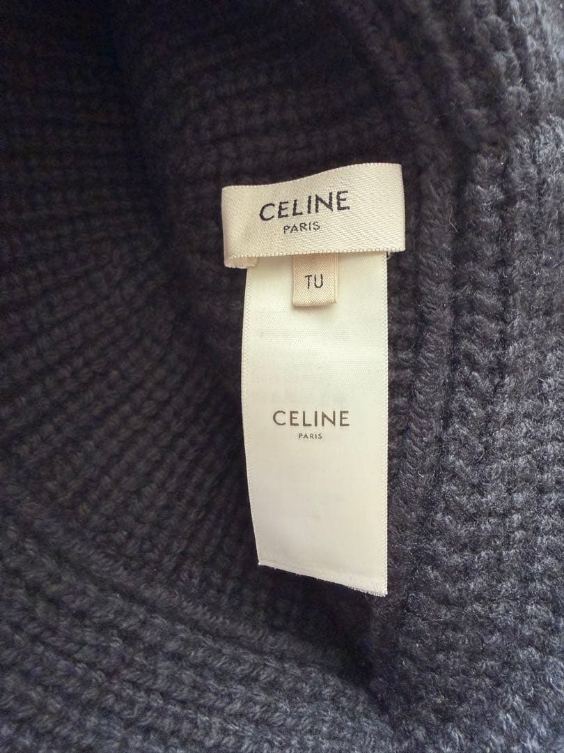 CELINE ブラック ニットバケットハット