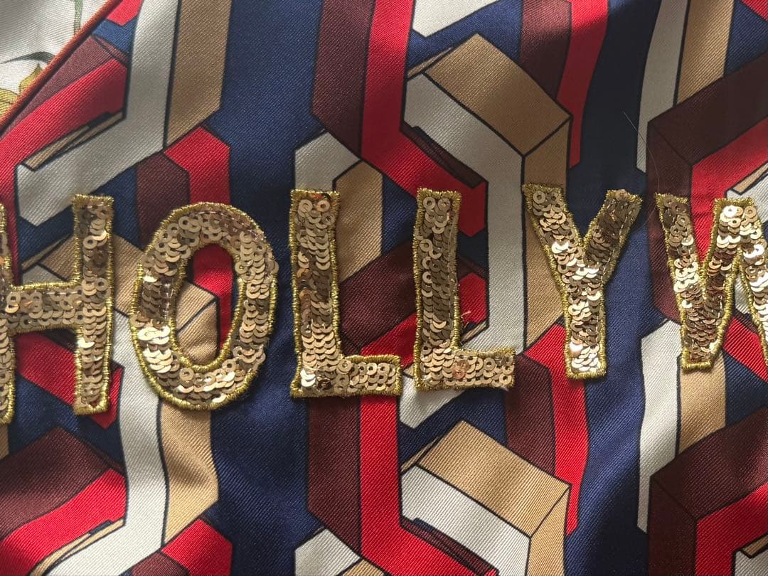 GUCCI 虎と花プリント シルクスカジャン