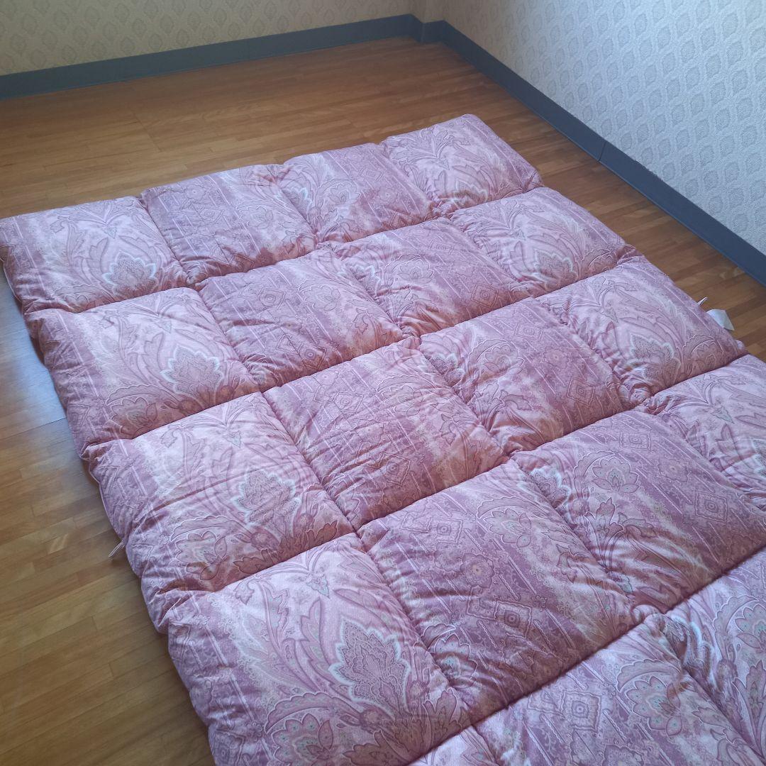 ホテル仕様 羽毛を越えた 掛け布団 極厚 体圧分散 敷布団 ペアセット日本製⑦