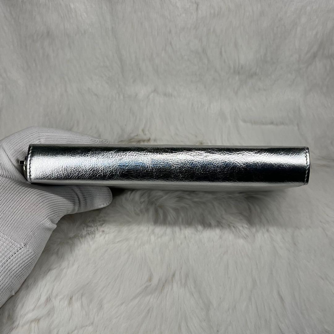 【新品未使用】YSL シルバー 長財布