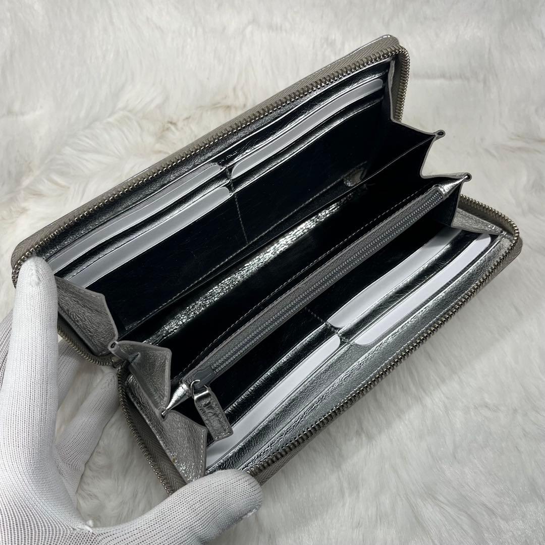 【新品未使用】YSL シルバー 長財布