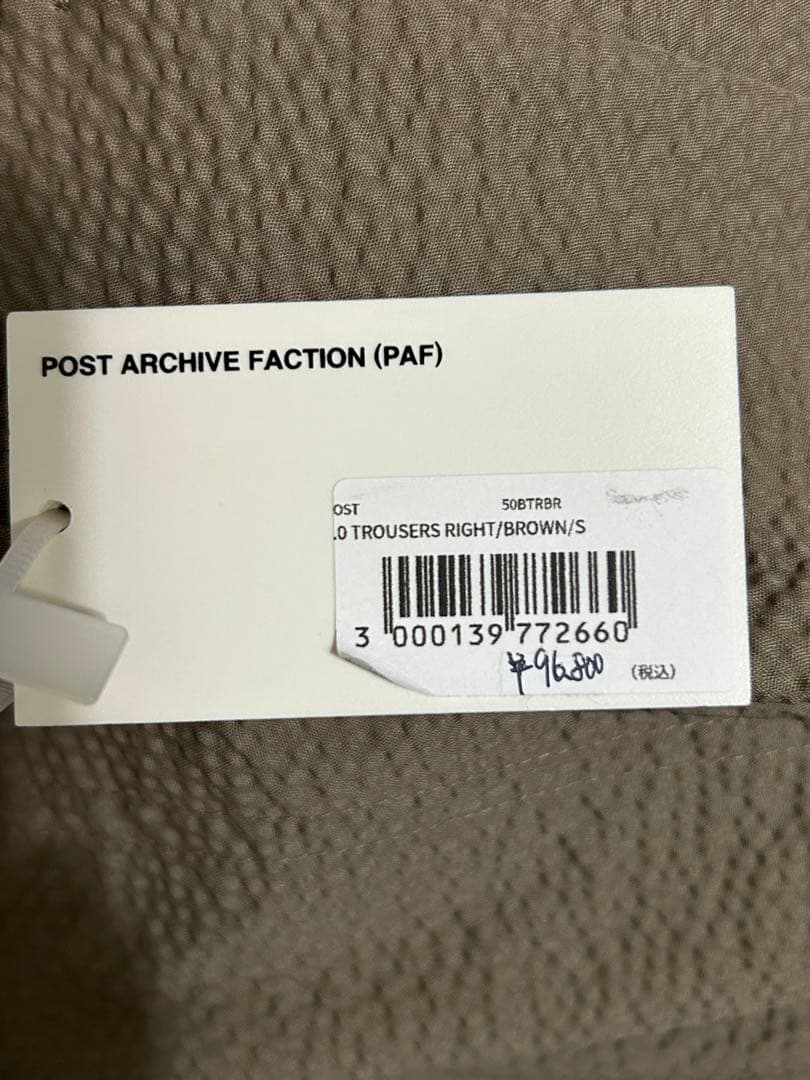 パンツ POST ARCHIVE FACTION 5.0+ TROUSERS RIGHT