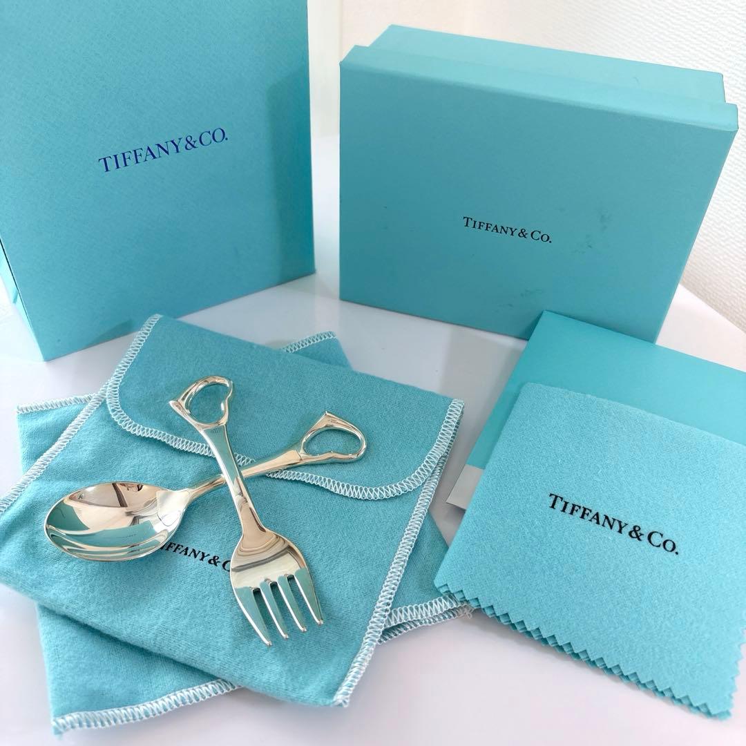 未使用　ティファニー　Tiffany ハートスプーン　ハートフォーク　ベビー