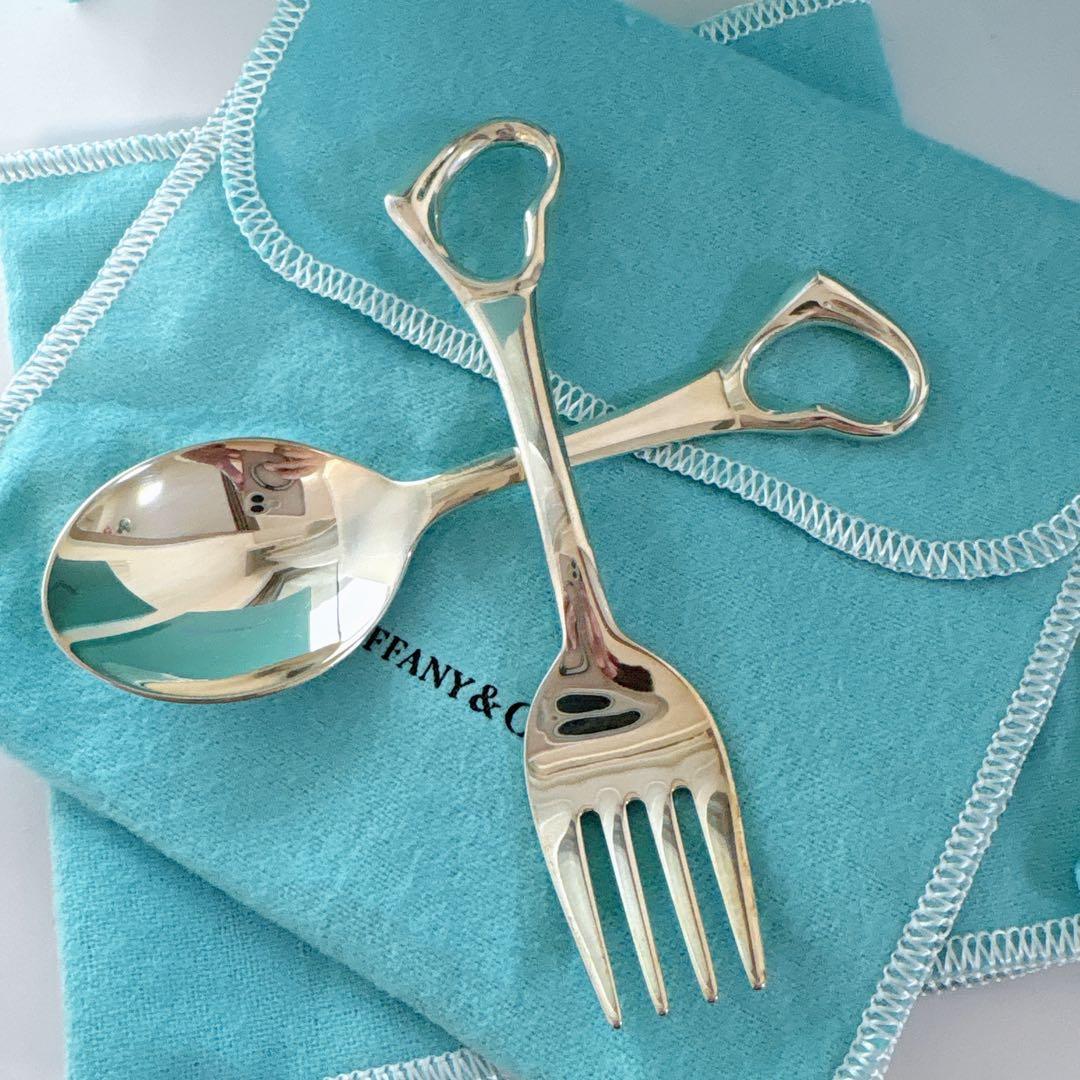 未使用　ティファニー　Tiffany ハートスプーン　ハートフォーク　ベビー