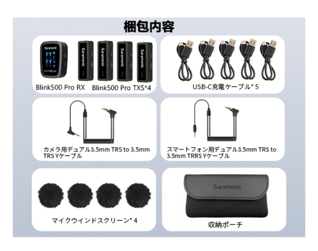 皇*子様 Saramonic 4ch ワイヤレスピンマイク　Blink500 P