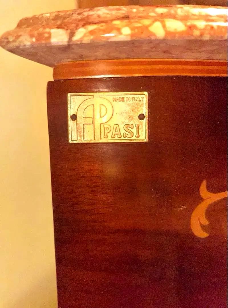 ⭐︎イタリア製家具 FP PASI 木製キャビネット 鍵付 象嵌 大理石