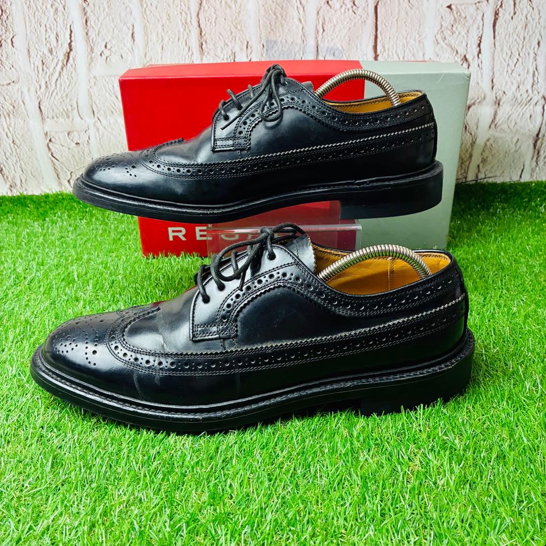 【極美品】REGAL 革靴 外羽根 ウィングチップ レザー 本革 厚底 25
