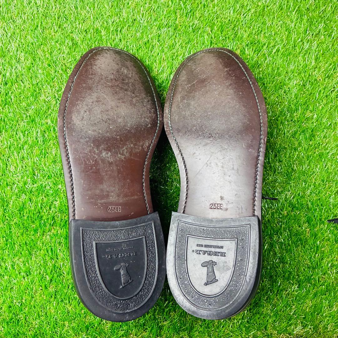 【極美品】REGAL 革靴 外羽根 ウィングチップ レザー 本革 厚底 25