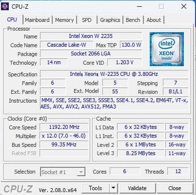 ワークステーション Precision T5820 W-2235 SSD256GB HDD2TB