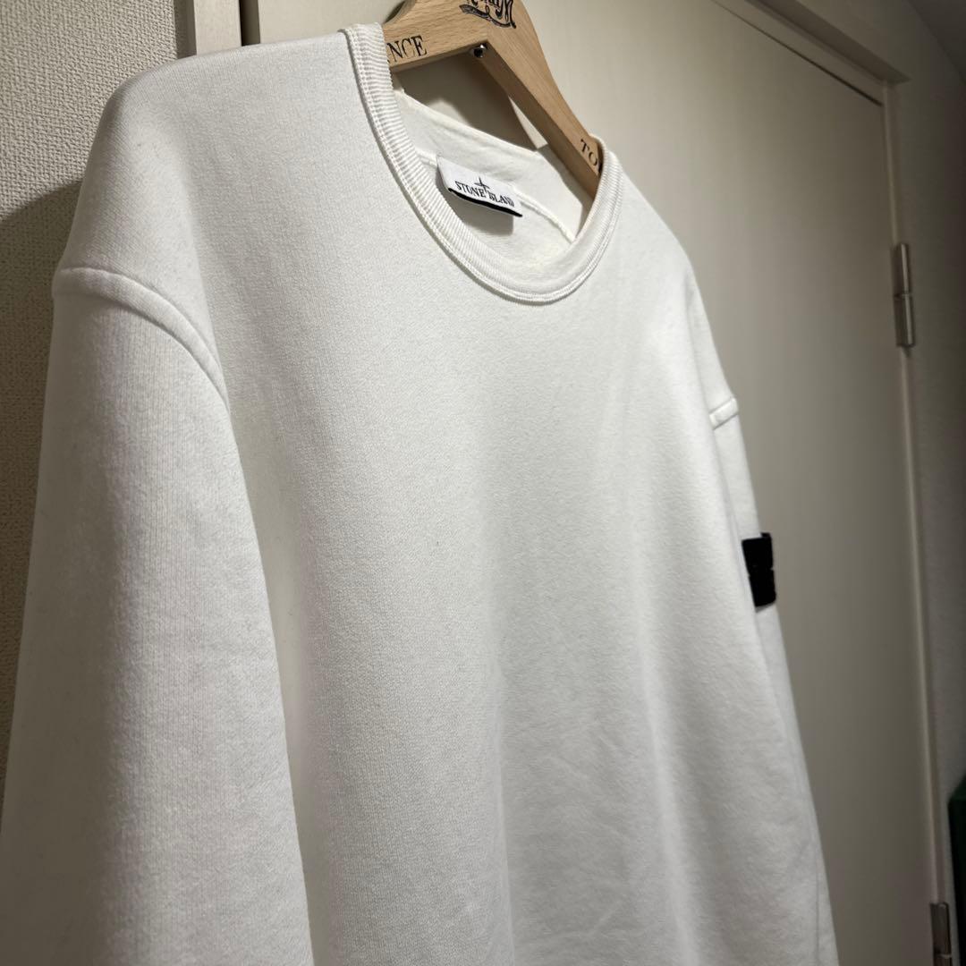 STONE  ホワイト クルーネック トレーナー