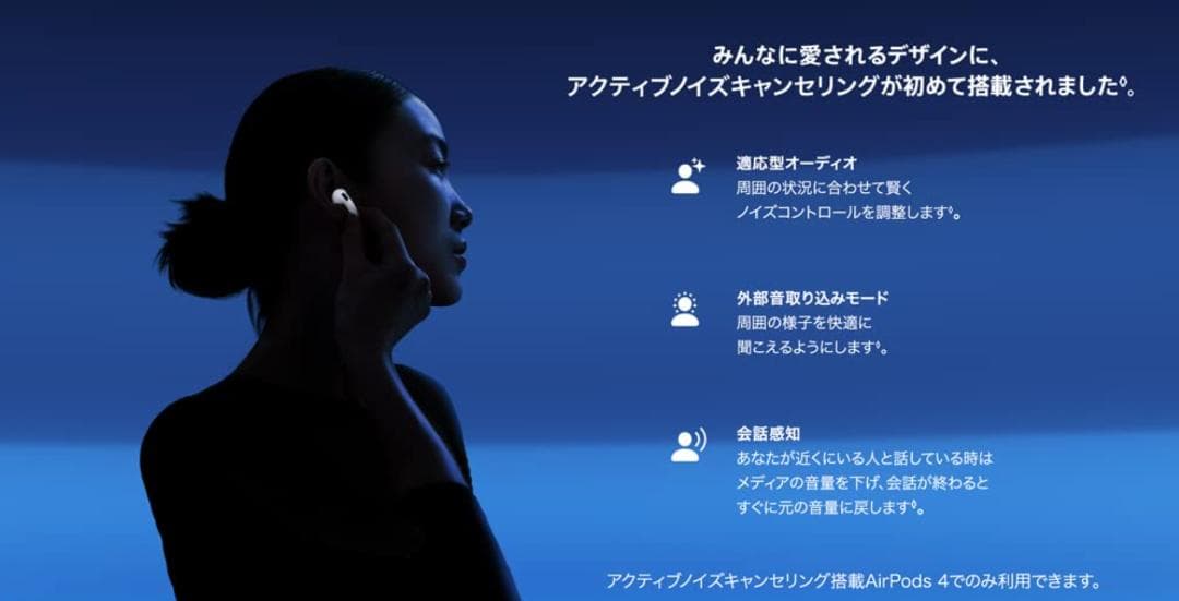 Apple AirPods 4アクティブノイズキャンセル付　新品未開封