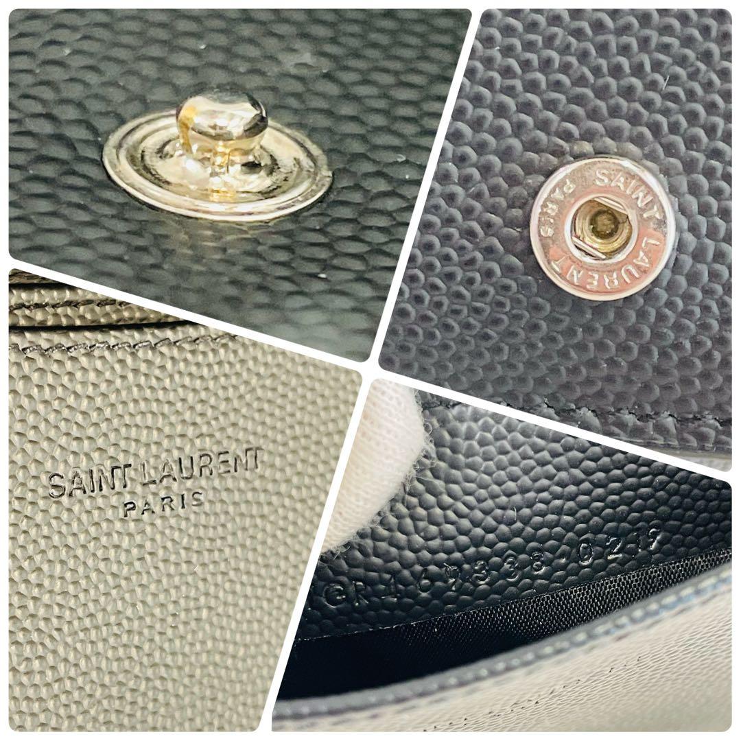 美品　サンローラン　名刺入れ　カードケース　ビジネス　カードホルダー　ロゴ　黒