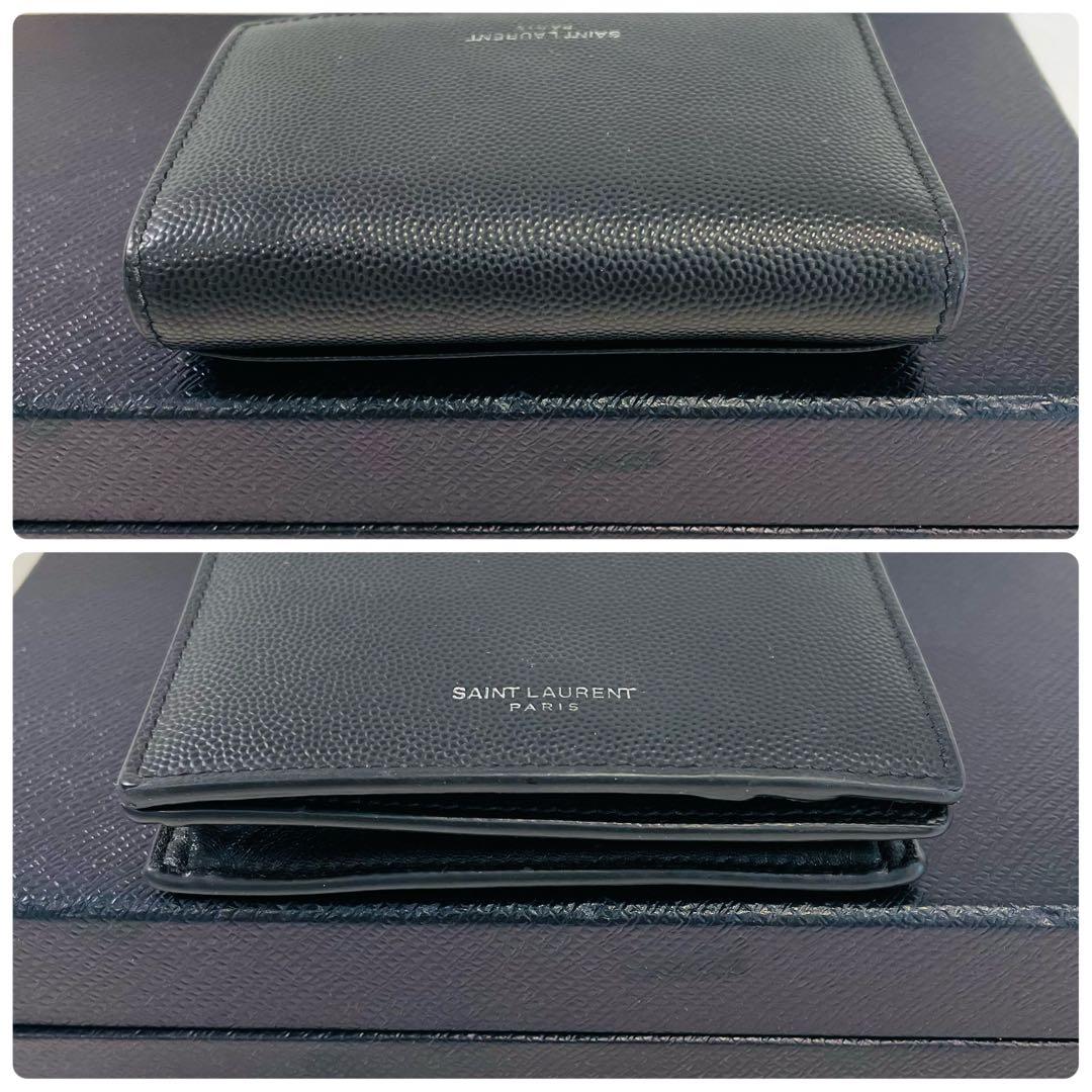 美品　サンローラン　名刺入れ　カードケース　ビジネス　カードホルダー　ロゴ　黒