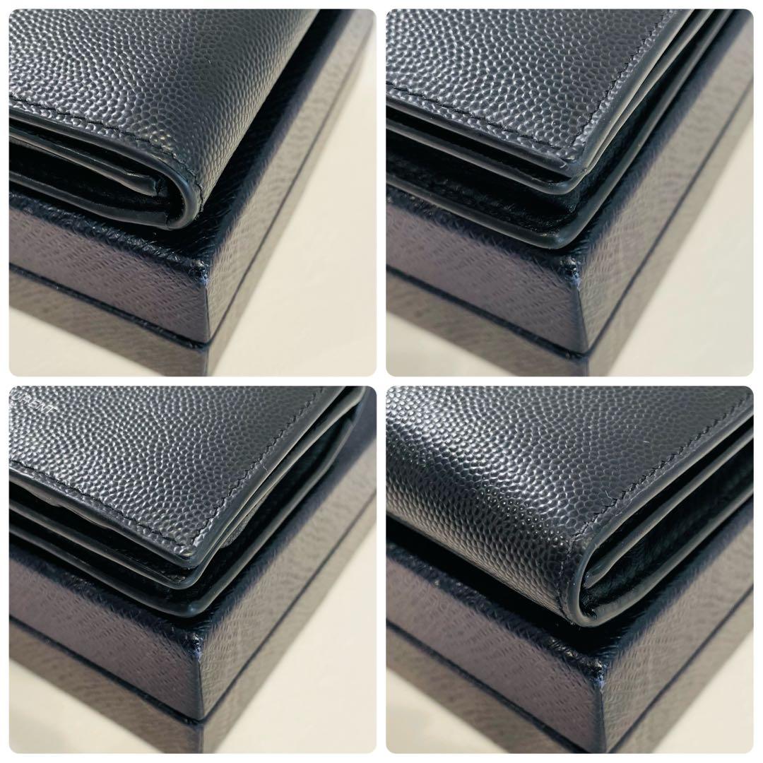 美品　サンローラン　名刺入れ　カードケース　ビジネス　カードホルダー　ロゴ　黒