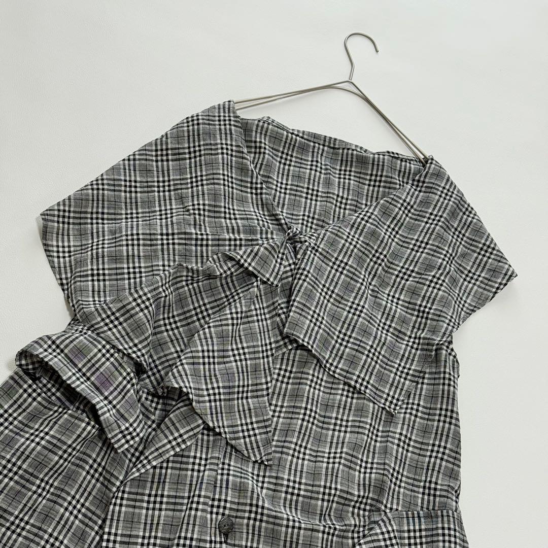 美品✨ センソユニコ 芽風 メフウ チュニックワンピース 変形チェック アシメ