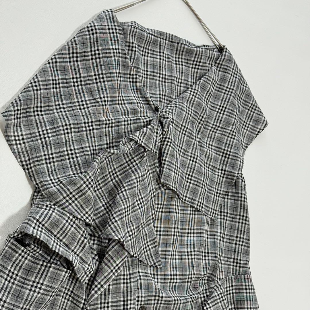 美品✨ センソユニコ 芽風 メフウ チュニックワンピース 変形チェック アシメ