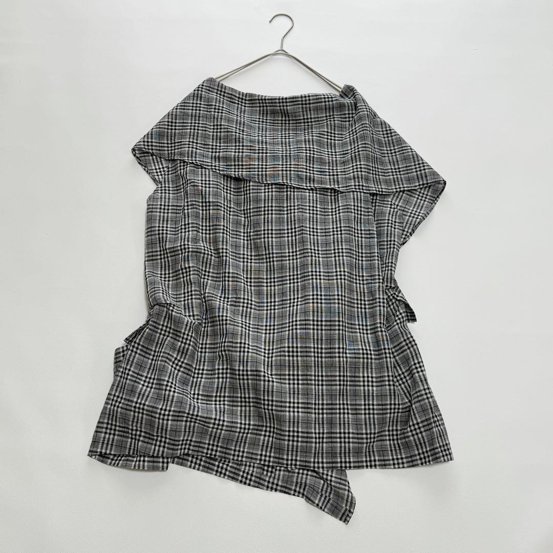美品✨ センソユニコ 芽風 メフウ チュニックワンピース 変形チェック アシメ