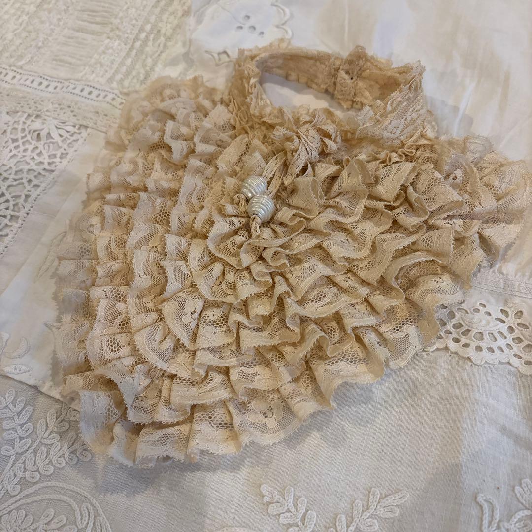 アンティーク♡アンティークレースの付け襟　フランスアンティーク