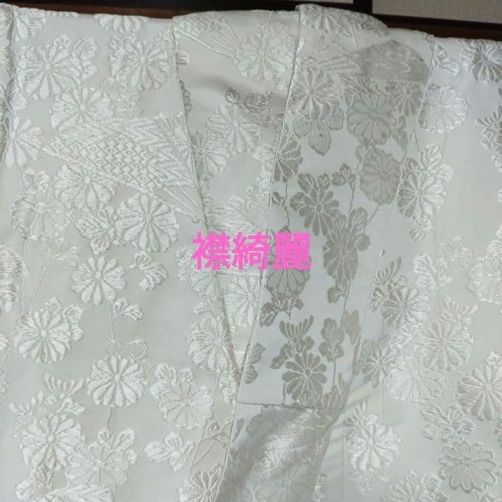 白無垢 菊と扇子柄に唐織 5