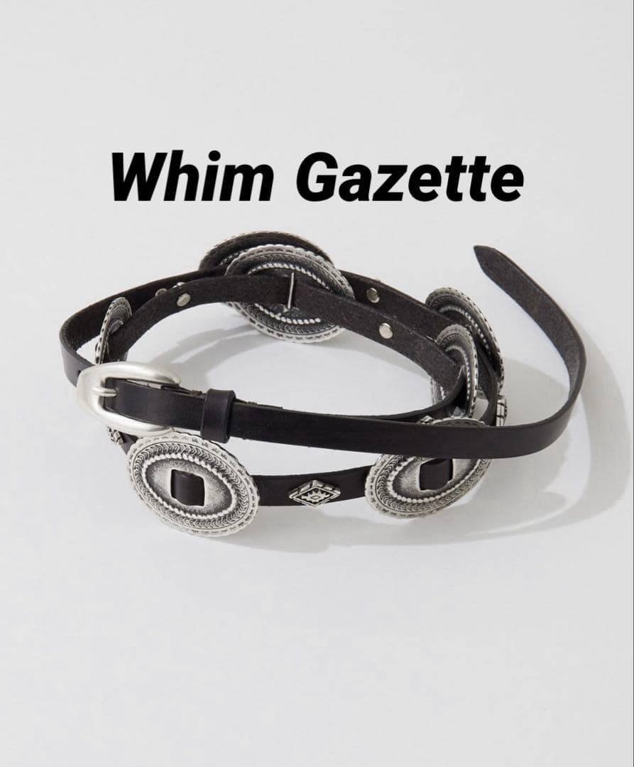 試着のみ★ウィムガゼット Puntovita コンチョ細ベルト レザー ブラウン