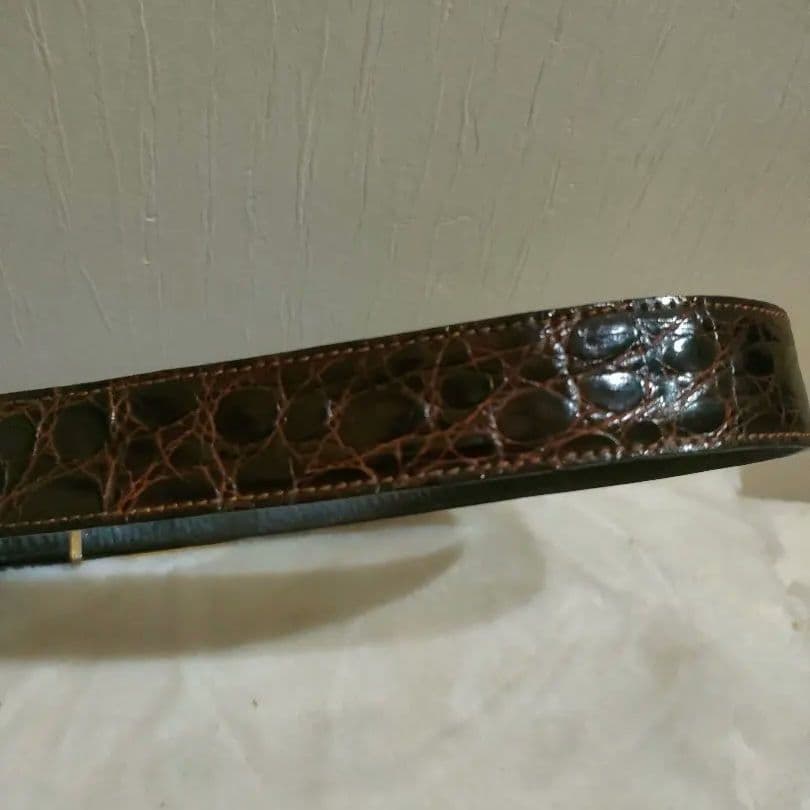 CELINE　セリーヌ ベルト 馬車金具 クロコ型押し レザー 革 ウエスト