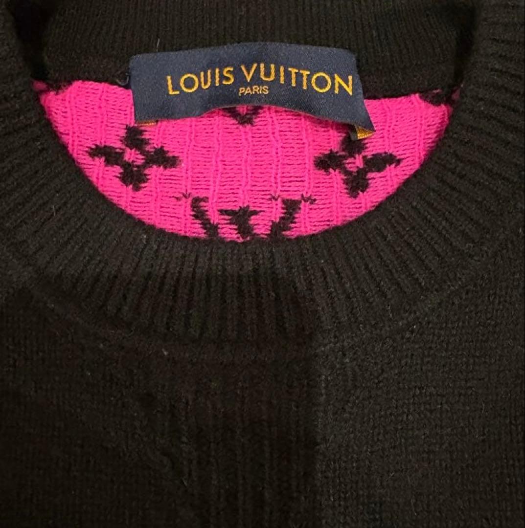 ルイ・ヴィトン ブラック クルーネック セーター