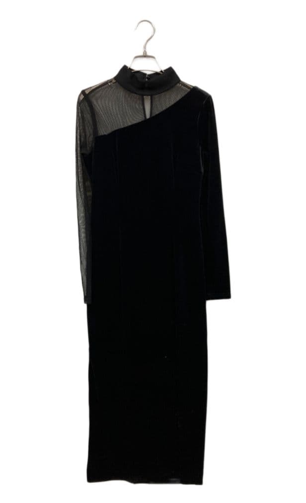 美品　アニュアンス　シアーコンビタイトワンピース