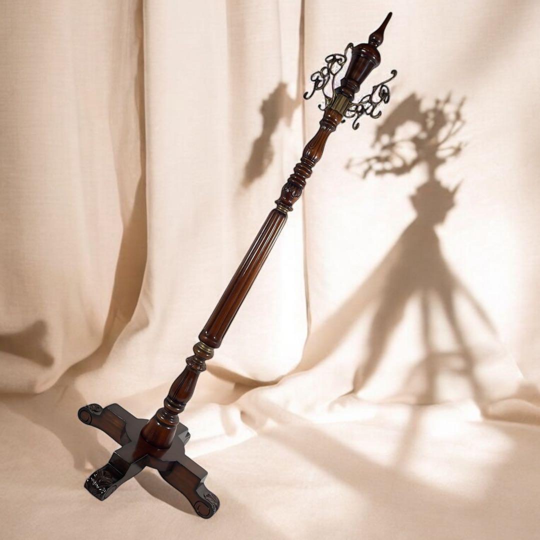 HR595 コートハンガー　高級マホガニー木製 無 垢材 コートスタンド