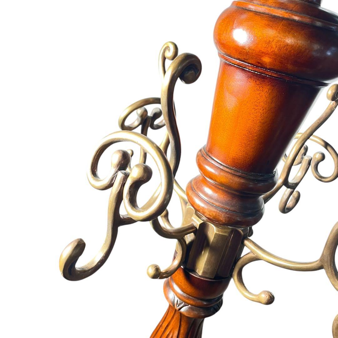 HR595 コートハンガー　高級マホガニー木製 無 垢材 コートスタンド