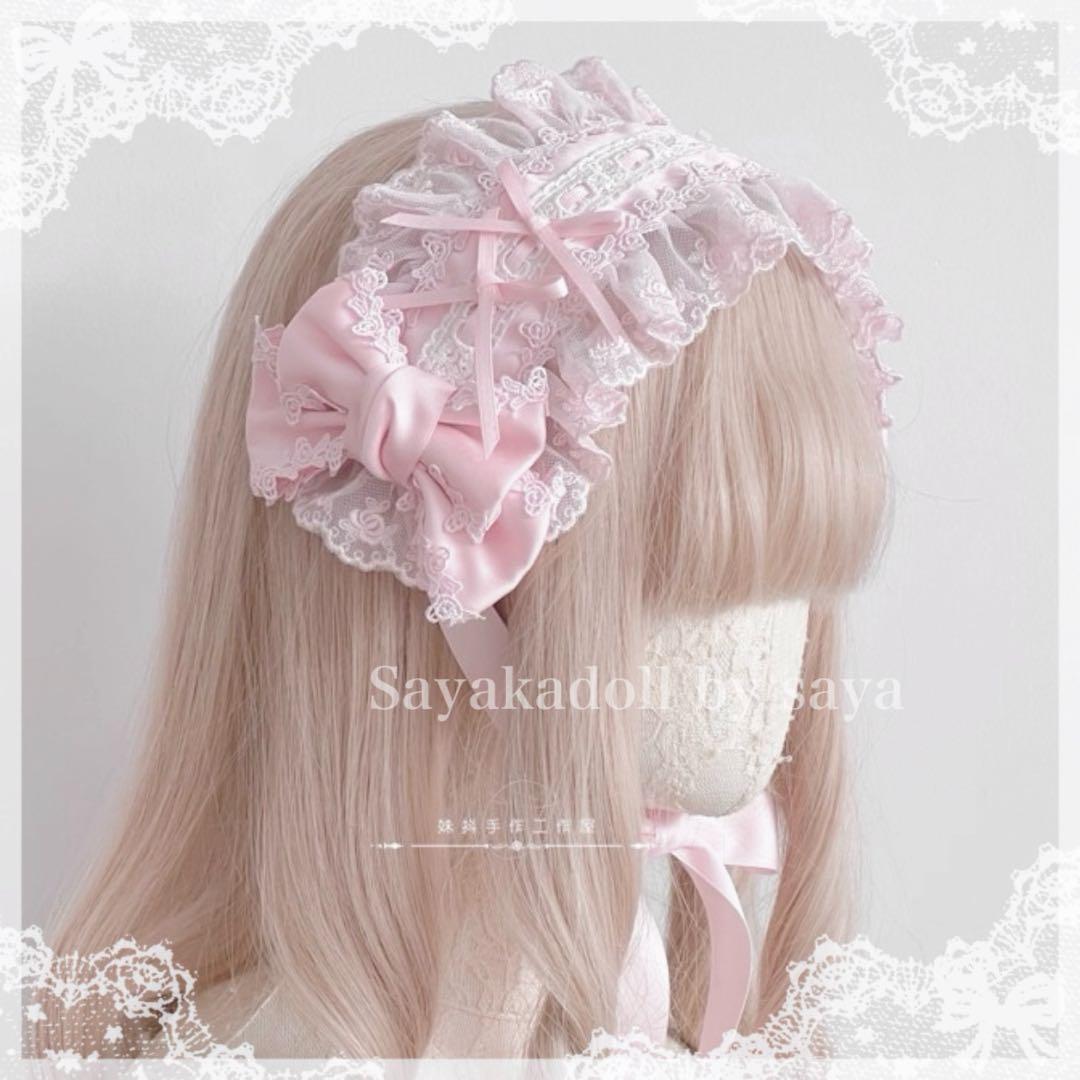 ♡ 5点 Princess rose フリルレースリボンヘッドドレス ♡