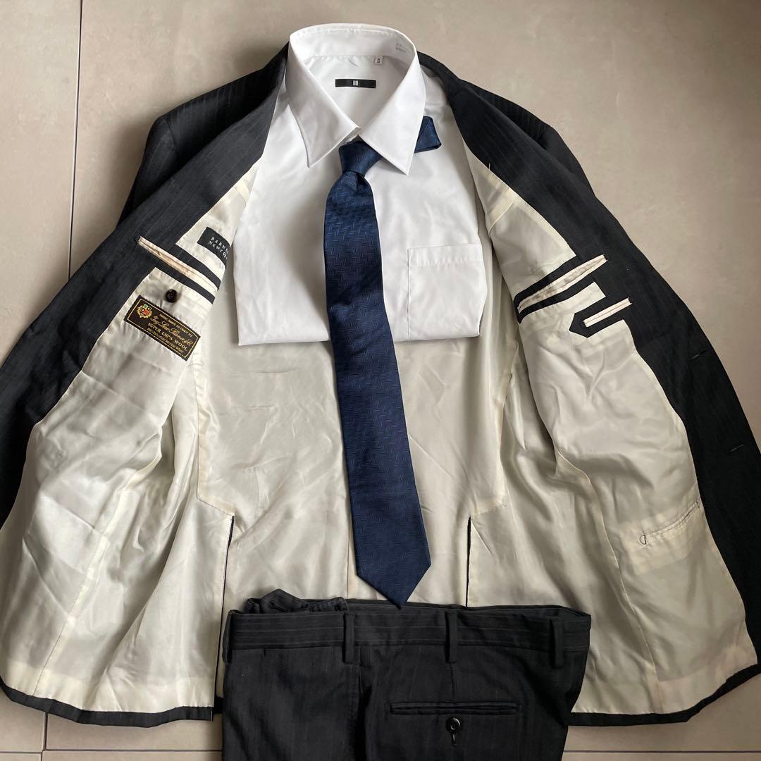 バーニーズニューヨーク ロロピアーナ スーツ グレー ストライプ L相当