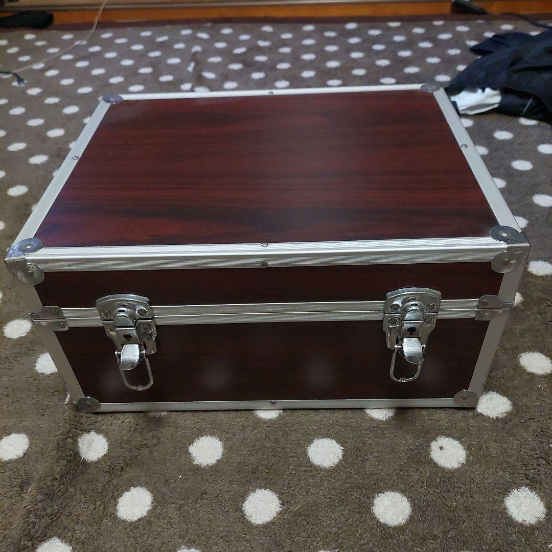 アルミ製　黒とウッド柄2個セットトランク レコードbox レコード収納